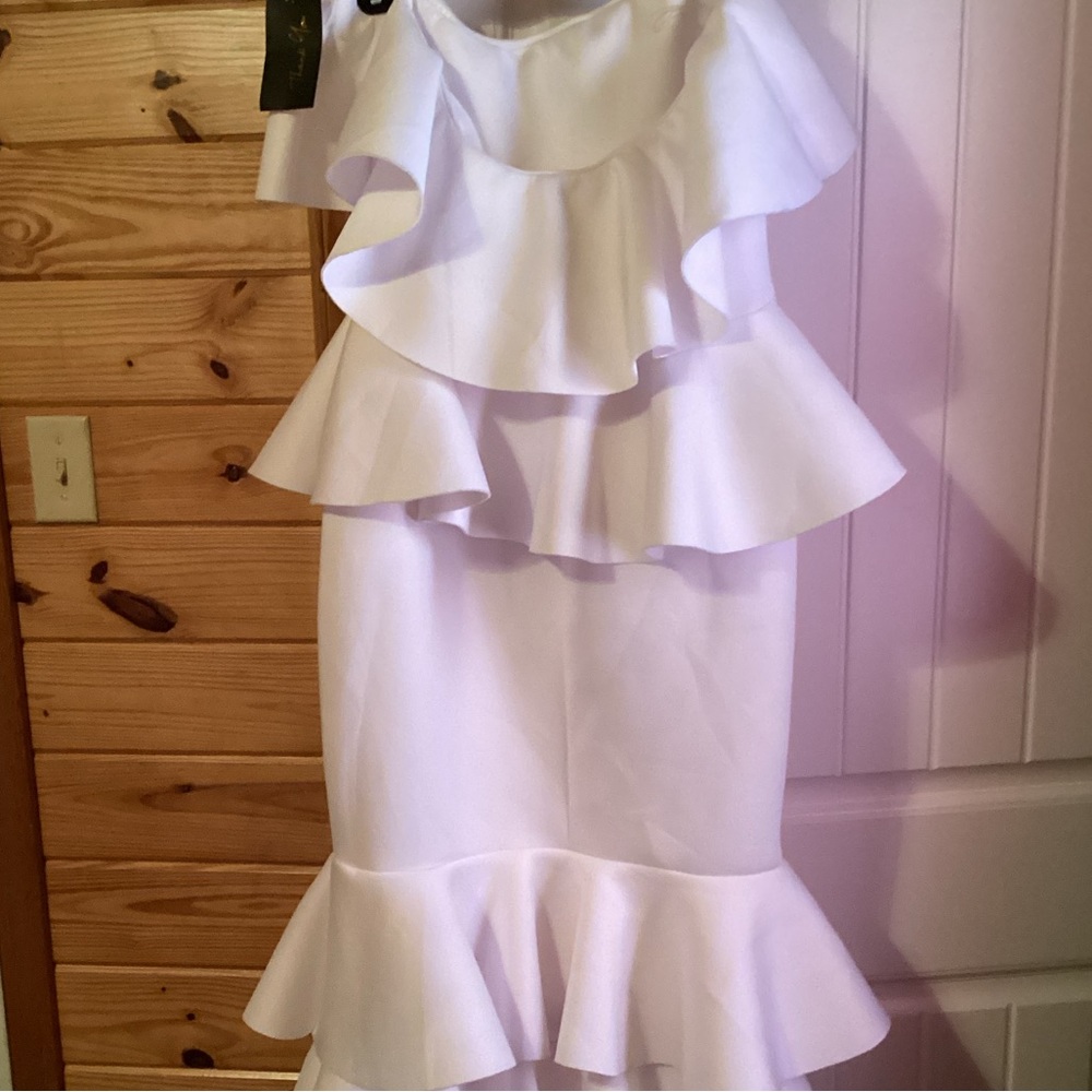 Elegant White Ruffled Dress